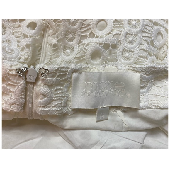 Anthropologie Mare Mare White Crochet-Lace Mini Skirt Asymmetric Size Medium - Picture 5 of 6